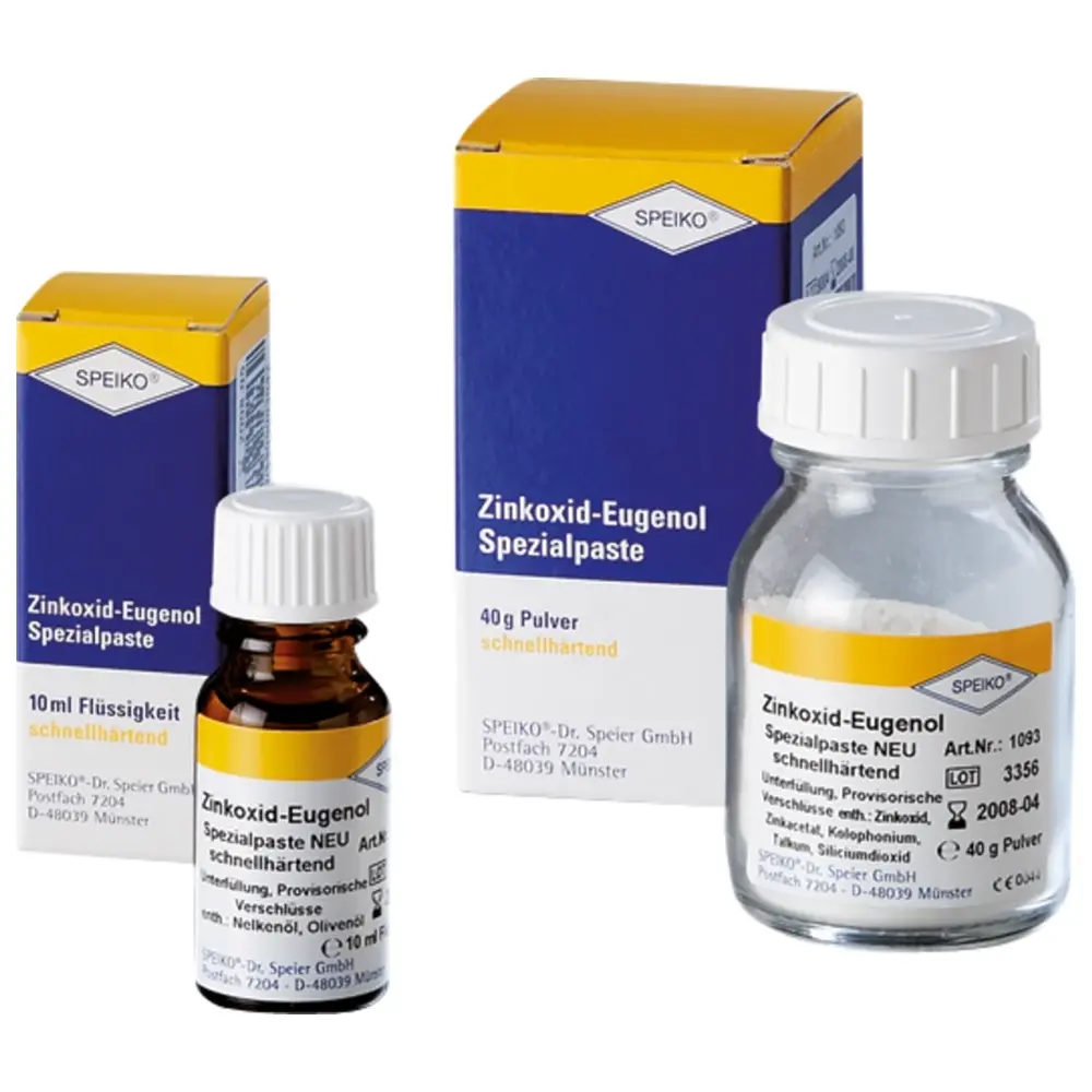SPEIKO Zinkoxid-Eugenol Spezialpaste - Set 40 g Pulver, 10 ml Flüssigkeit schnellhärtend