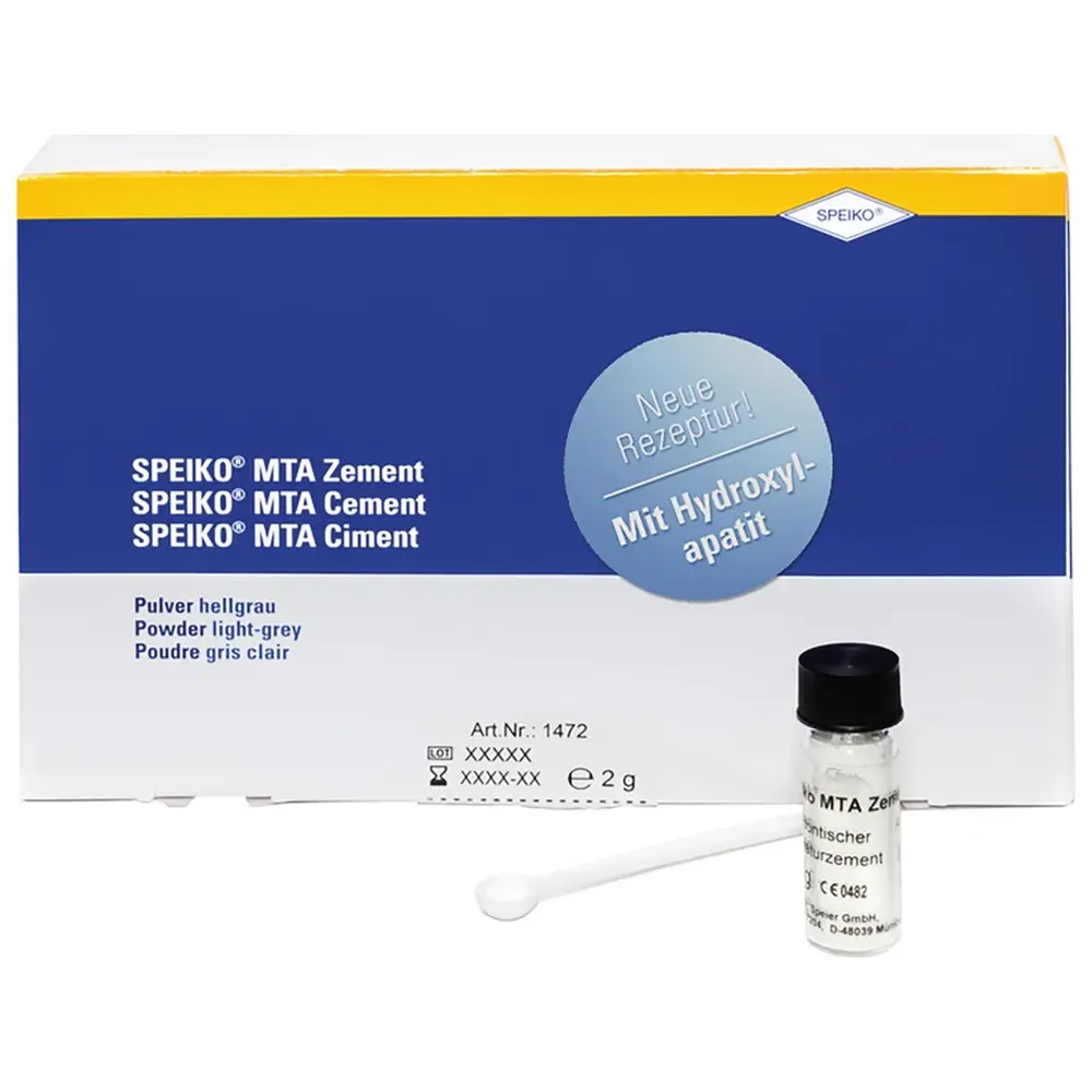 SPEIKO® MTA Zement - Packung 2 g Pulver mit Hydroxylapatit, hellgrau, 1 Dosierlöffel